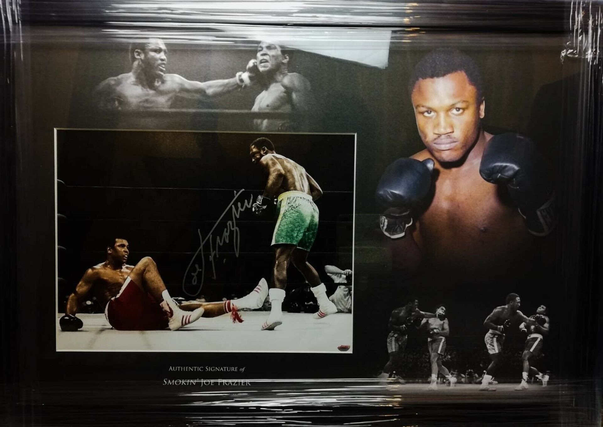 Joe Frazier Signed And Framed Boxing Display Supplied with Certificate Of Authenticity