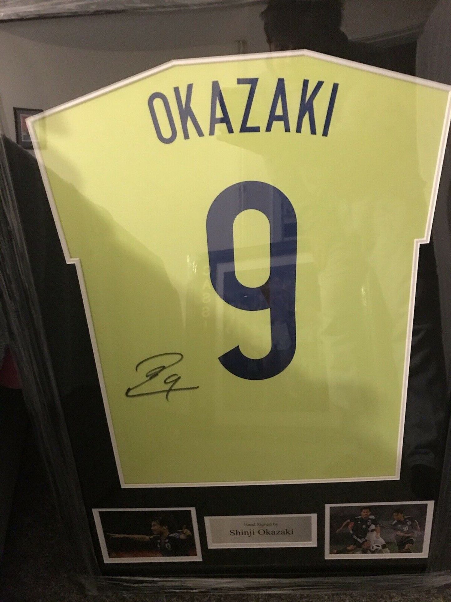 Shini Okazaki Signed And Framed Japan Away Shirt Supplied with Certificate Of Authenticity