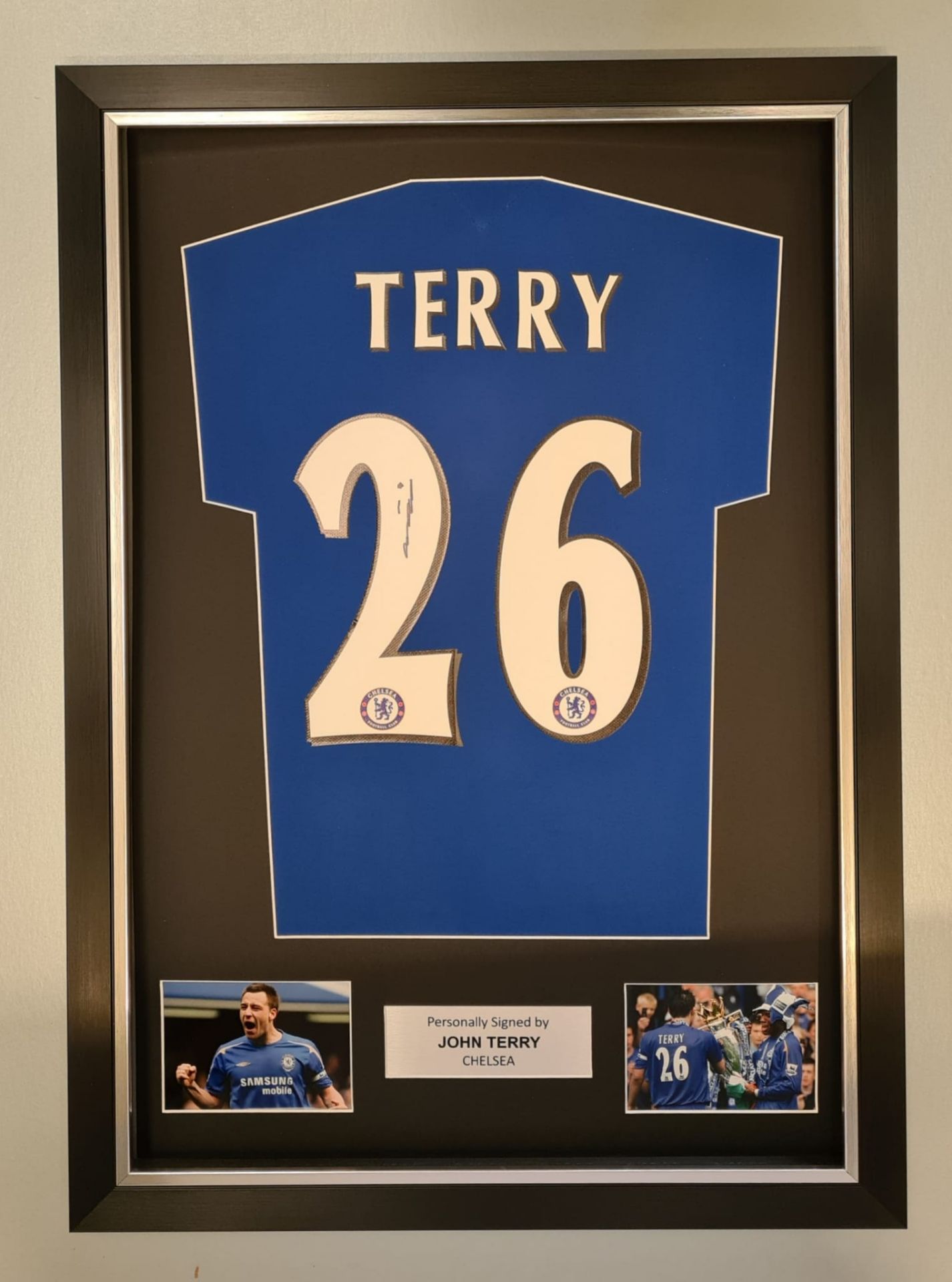 John Terry 2006 Signed And Framed Chelsea Home Shirt Supplied with Certificate Of Authenticity