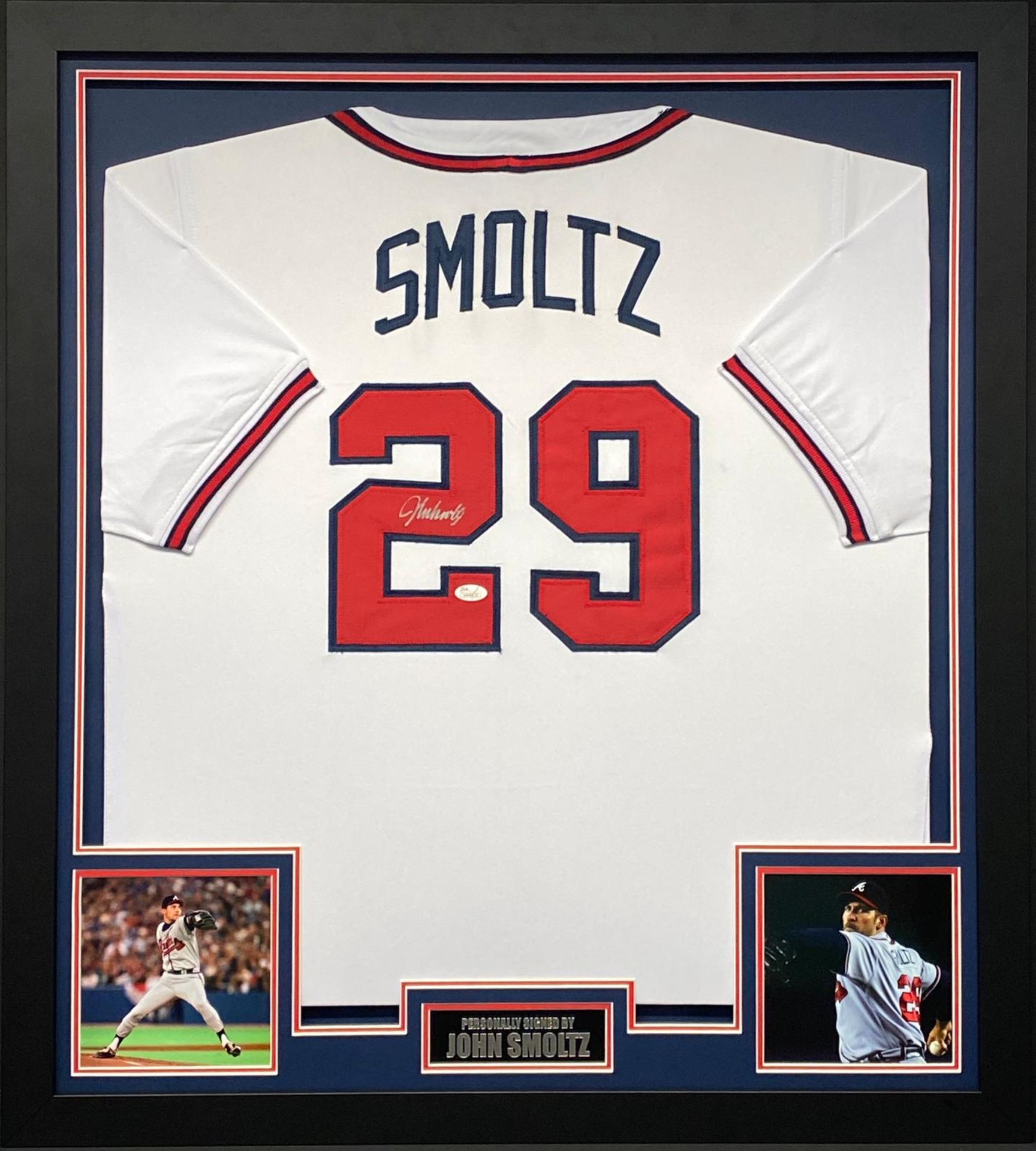 John Smoltz Signed And Framed Atlanta Braves Jersey Supplied with Certificate Of Authenticity