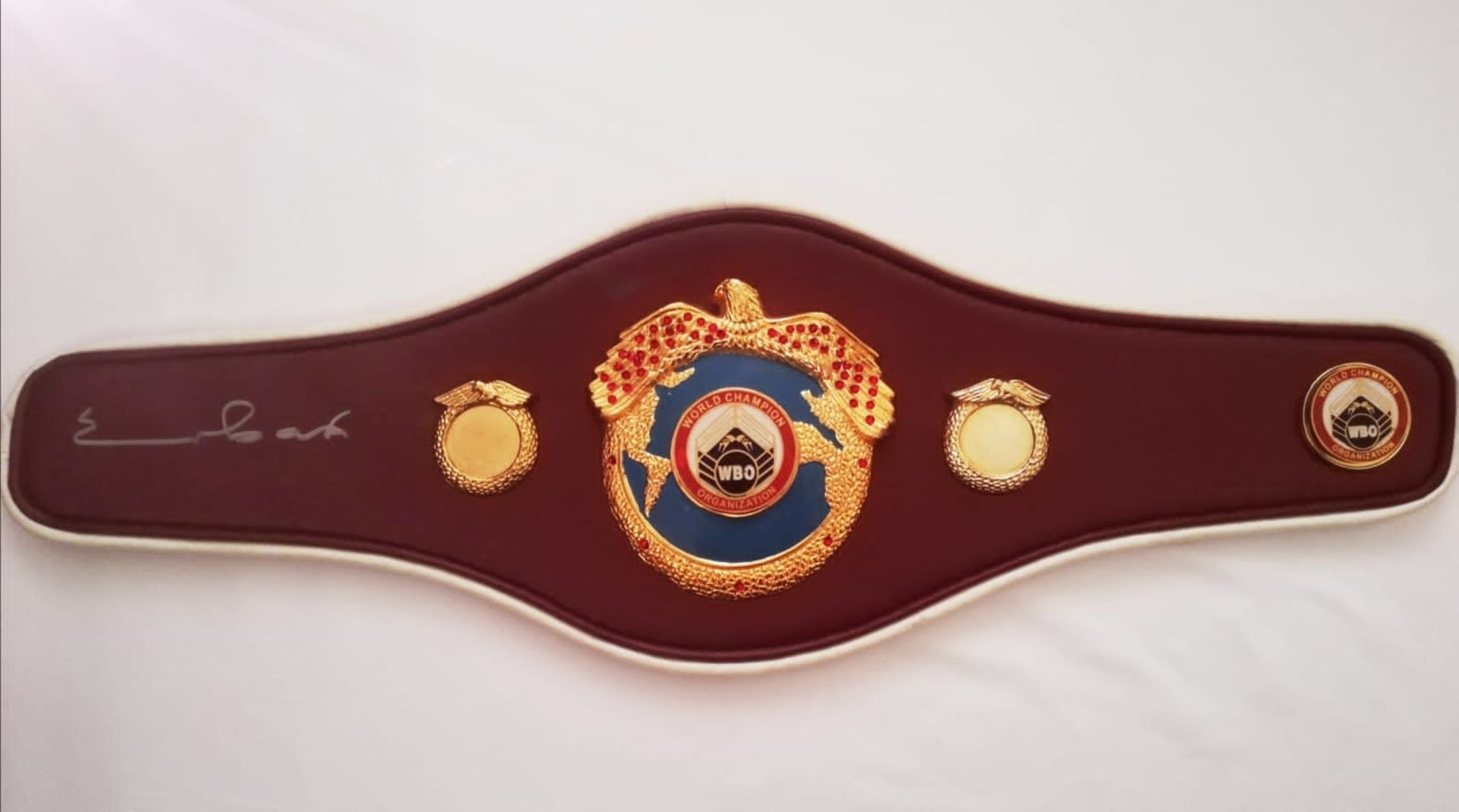 Chris Eubank Signed WBO Mini Belt Supplied with Certificate Of Authenticity