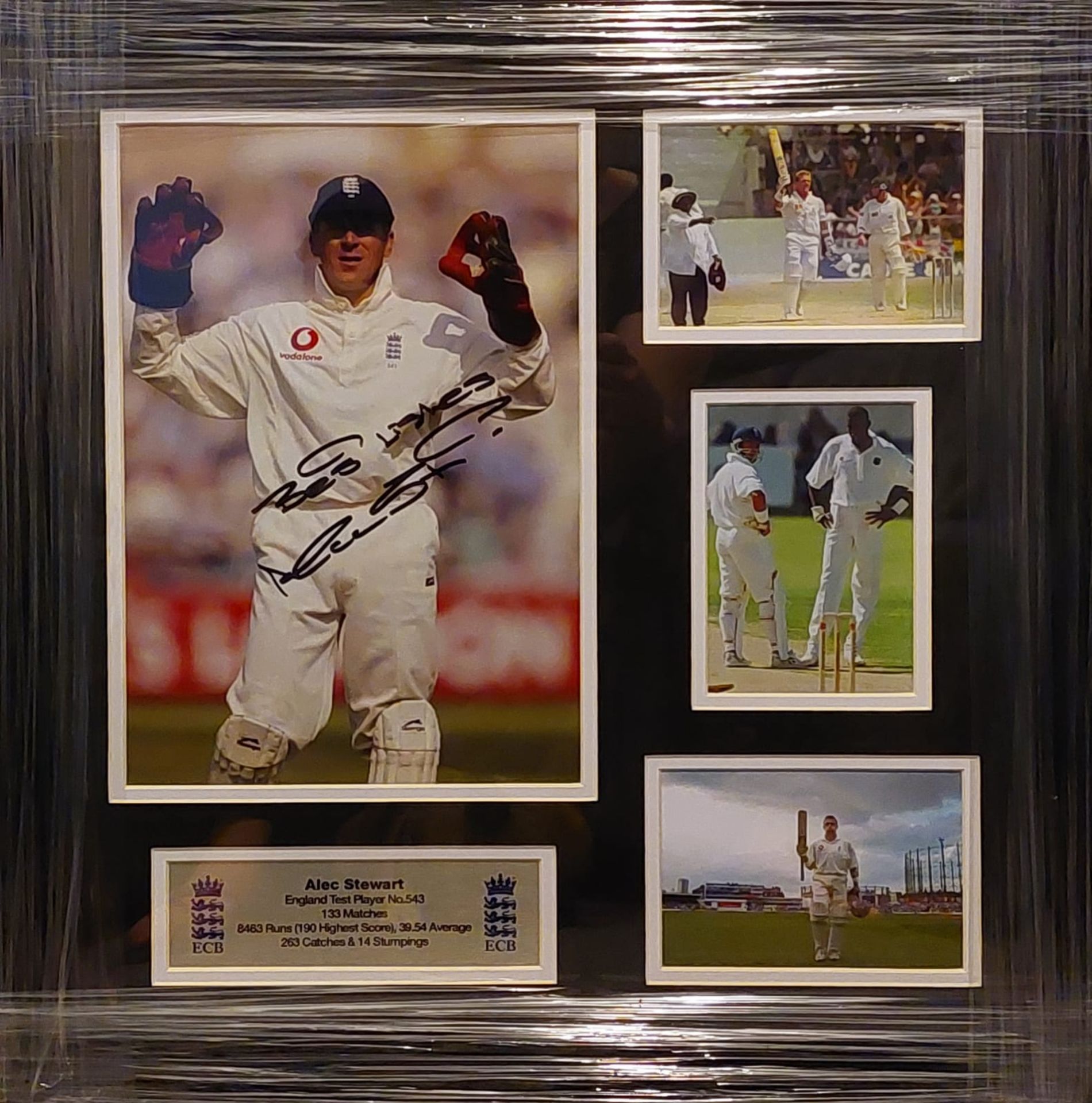 Alec Stewart Signed And Framed England Cricket Display With Certificate Of Authenticity