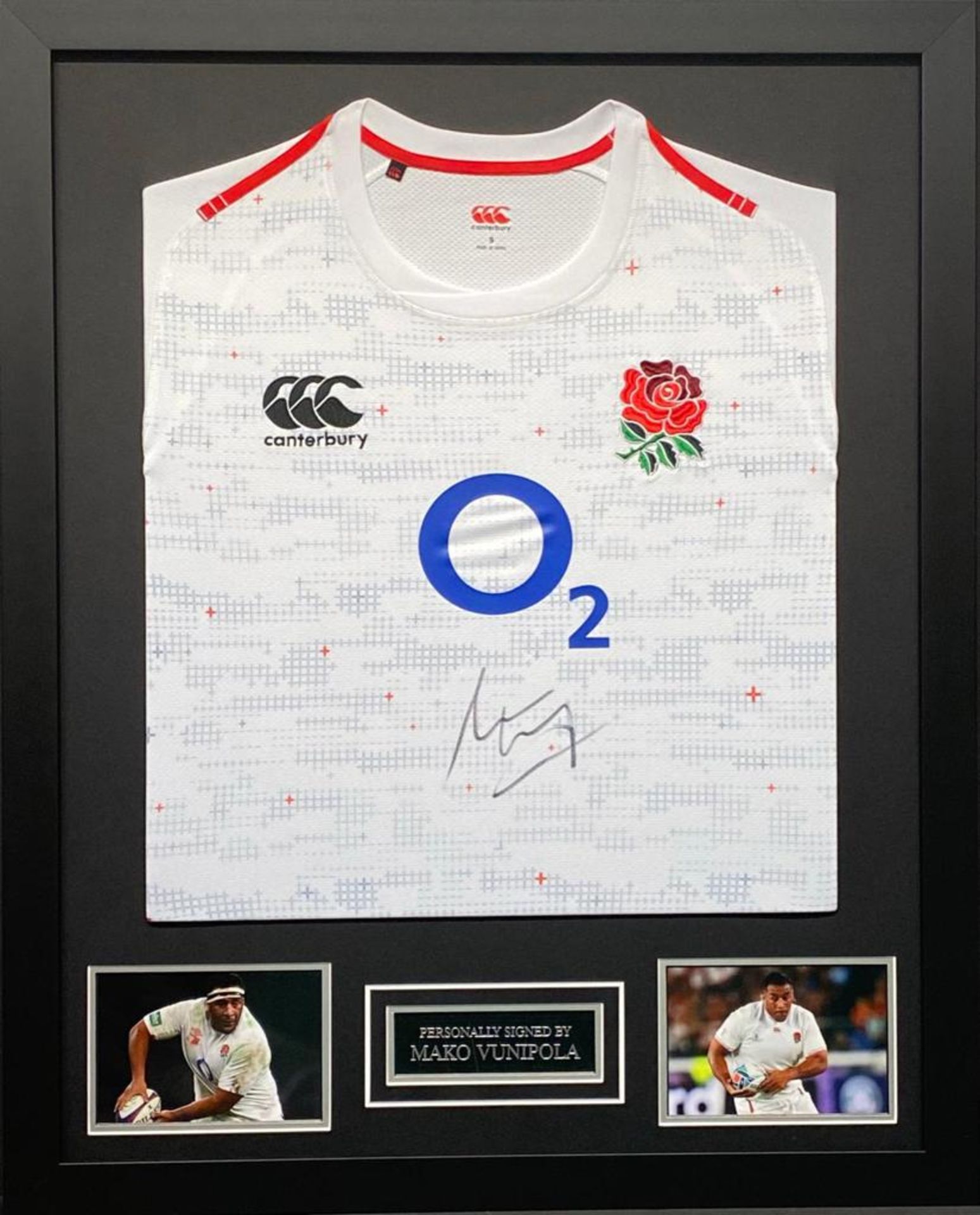Mako Vunipola Signed And Framed England Shirt Supplied with Certificate Of Authenticity