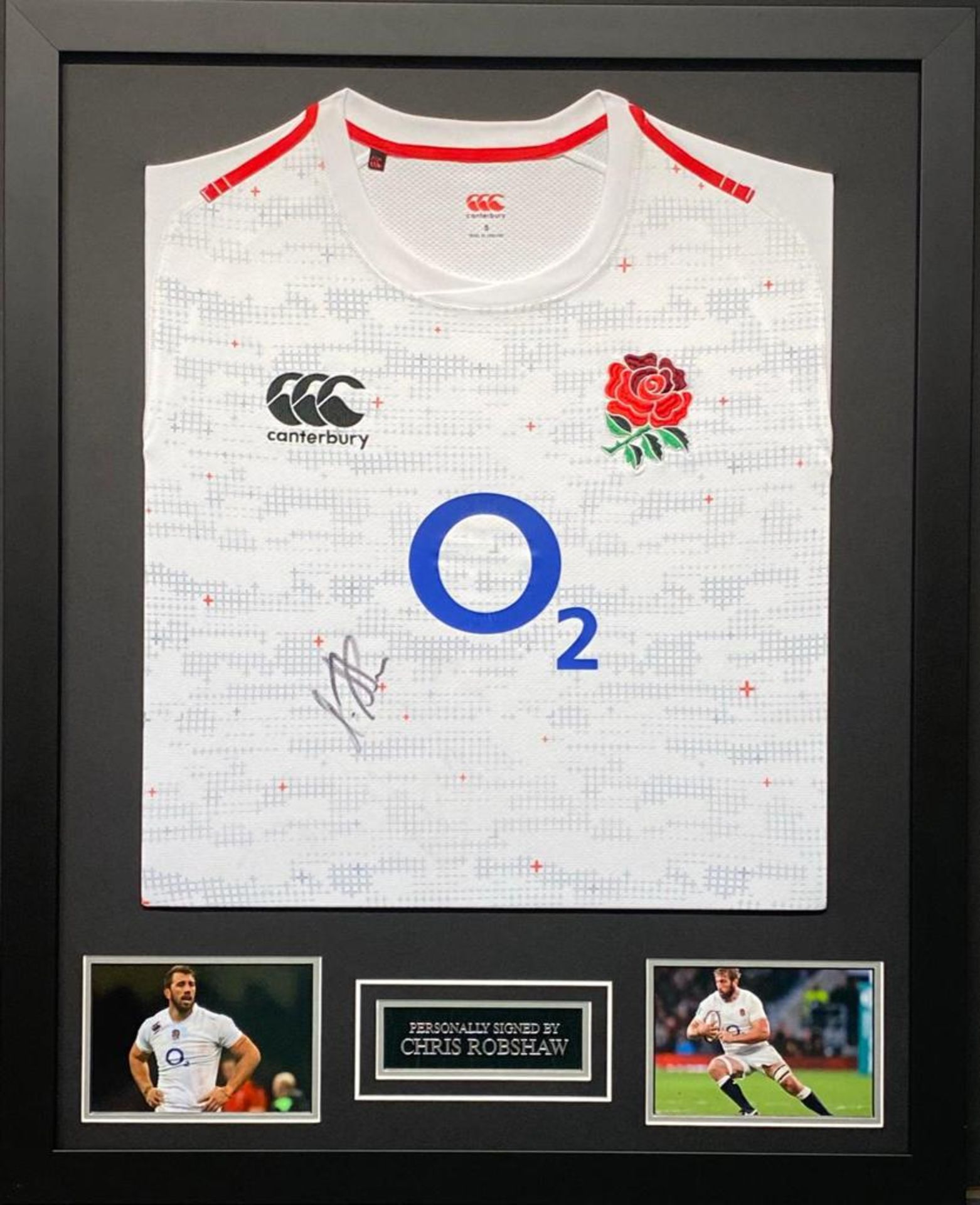 Chris Robshaw Signed And Framed England Shirt Supplied with Certificate Of Authenticity