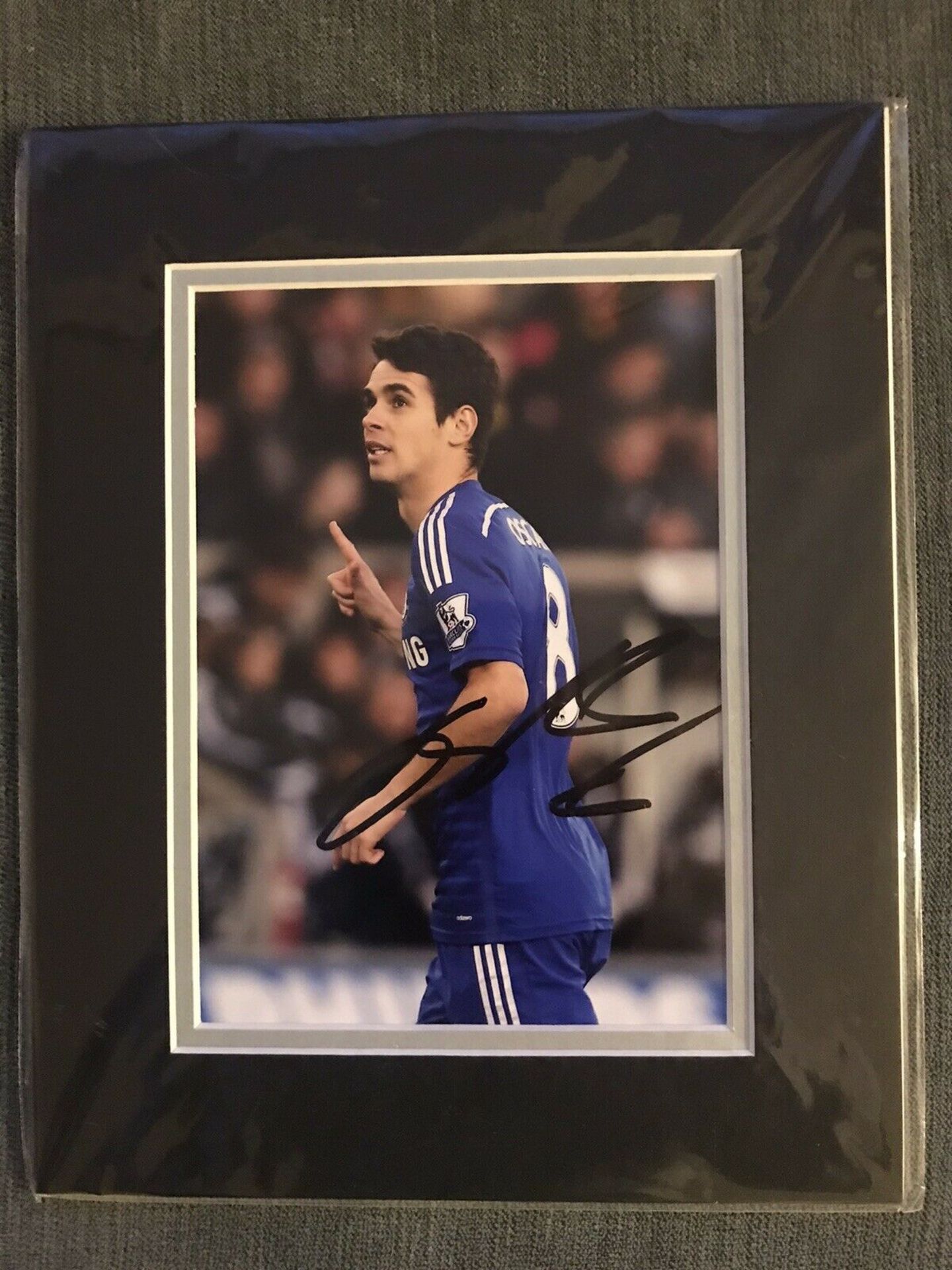 Oscar Mounted Signed Chelsea Photo Supplied with Certificate Of Authenticity `