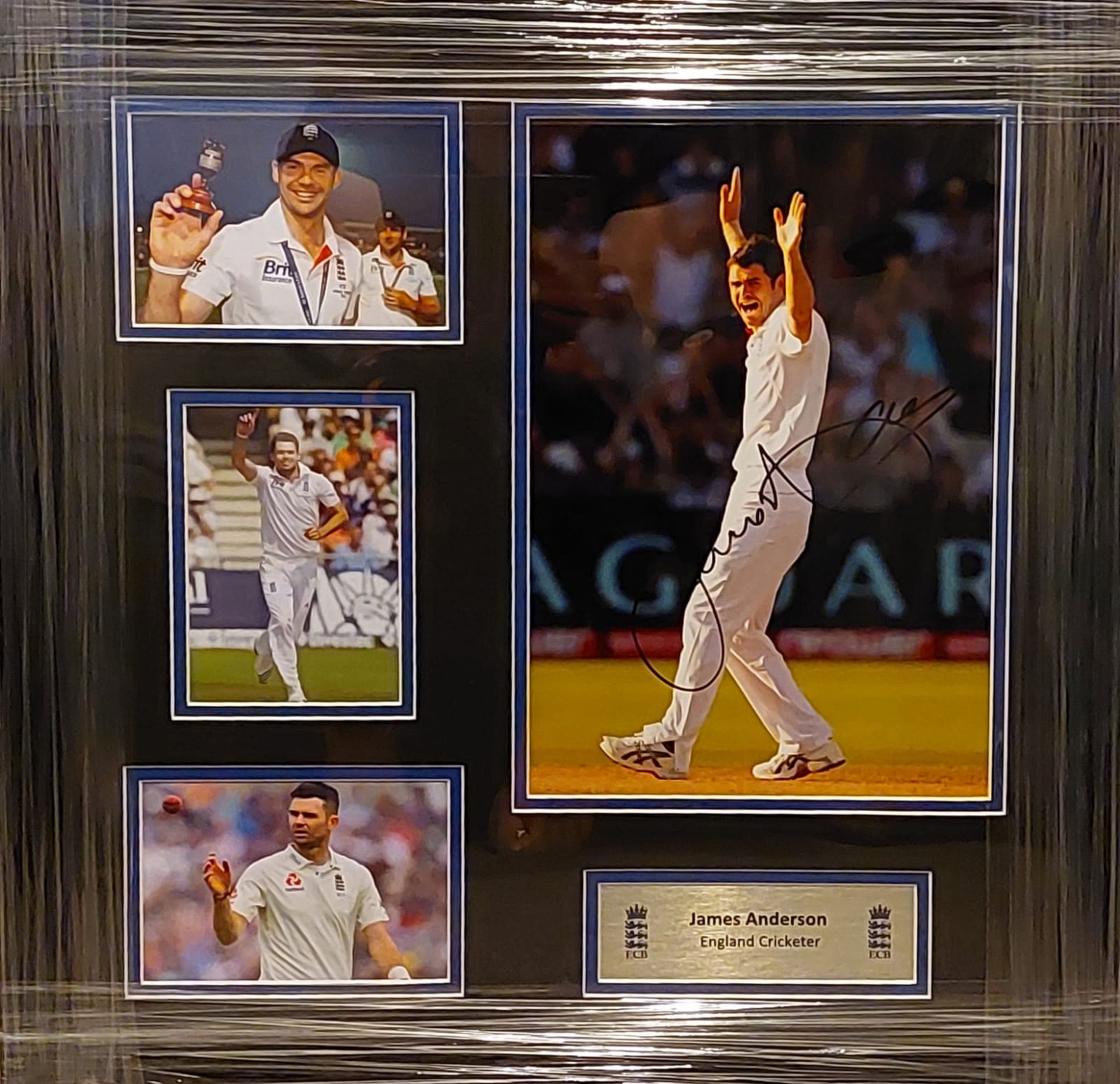 James Anderson Signed And Framed England Cricket Display With Certificate Of Authenticity
