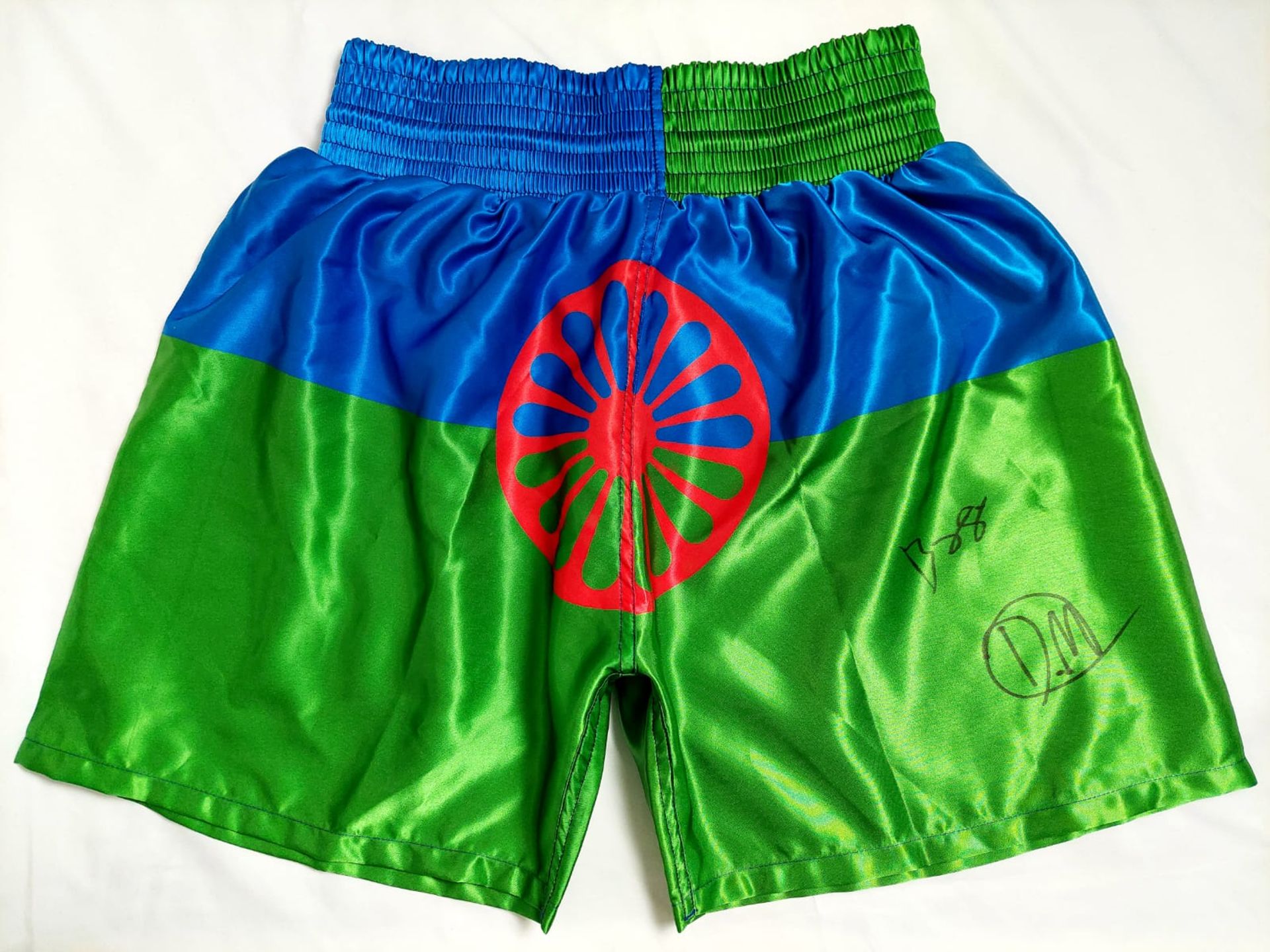 Billy Joe Saunders And Dennis McCann Dual Signed Shorts Supplied with Certificate Of Authenticity
