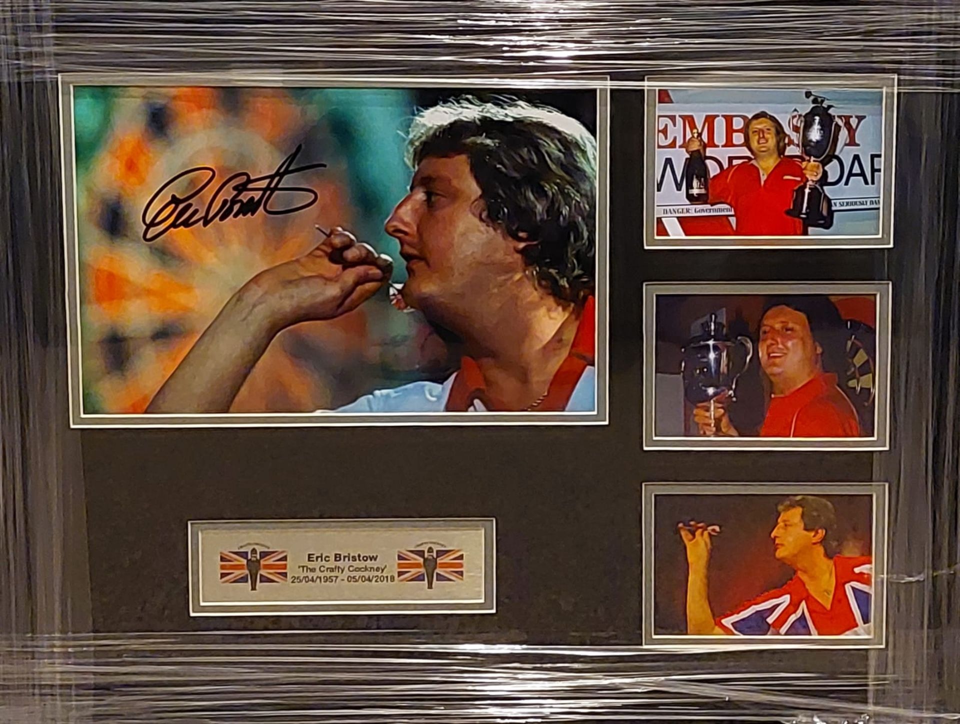 Eric Bristow Signed And Framed Darts Display With Certificate Of Authenticity