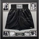 Jake La Motta Signed And Framed Boxing Shorts Supplied with Certificate Of Authenticity