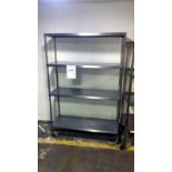 Stainless steel mobile four tier rack 120 x 40 x 182cm