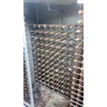 1 x pine and metal static wine rack 100 x 20 x 147cm