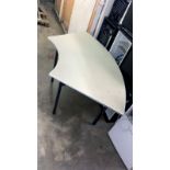 6 x Burgess flock top semi circle banquet table 175cn ( Buyers contractor to remove at own cost)