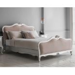 Hudson Chic 6' Superking Linen Upholstered Bed Frame Silver Handcrafted With Exquisite Attention