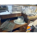 A large quantity of various glass bowls and side plates as found