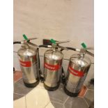 3 x Stainless steel fire extinquisher Water 6ltr