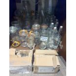 A large quantity of various Kilner clip jars and bottles