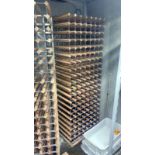 1 x pine and metal static wine rack 90 x 54 x 194cm
