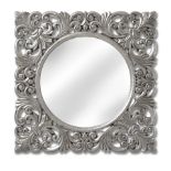 Baroque Silver Wall Mirror Exuberantly Carved Into An Italian Baroque Style Mirror In A Sleek