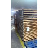 4 x pine and metal static wine rack 89 x 54 x 194cm