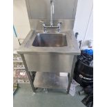 Commercial stainless steel utensil sink 63 x 53 x 90cm ( Buyers contractor to remove at own cost)