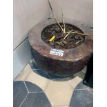 Ornate marble effect round planter 50 x 50 x 30cm