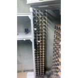 1 x pine and metal static wine rack 26 x 22 x 183cm