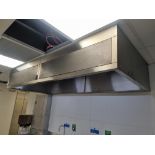 HMA Ventilation stainless steel canopy manufactured from 304 grade Stainless Steel 245 x 115cm (