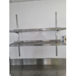 2 x stainless steel wall mounted shelves 110 x 30cm ( Buyers contractor to remove at own cost)