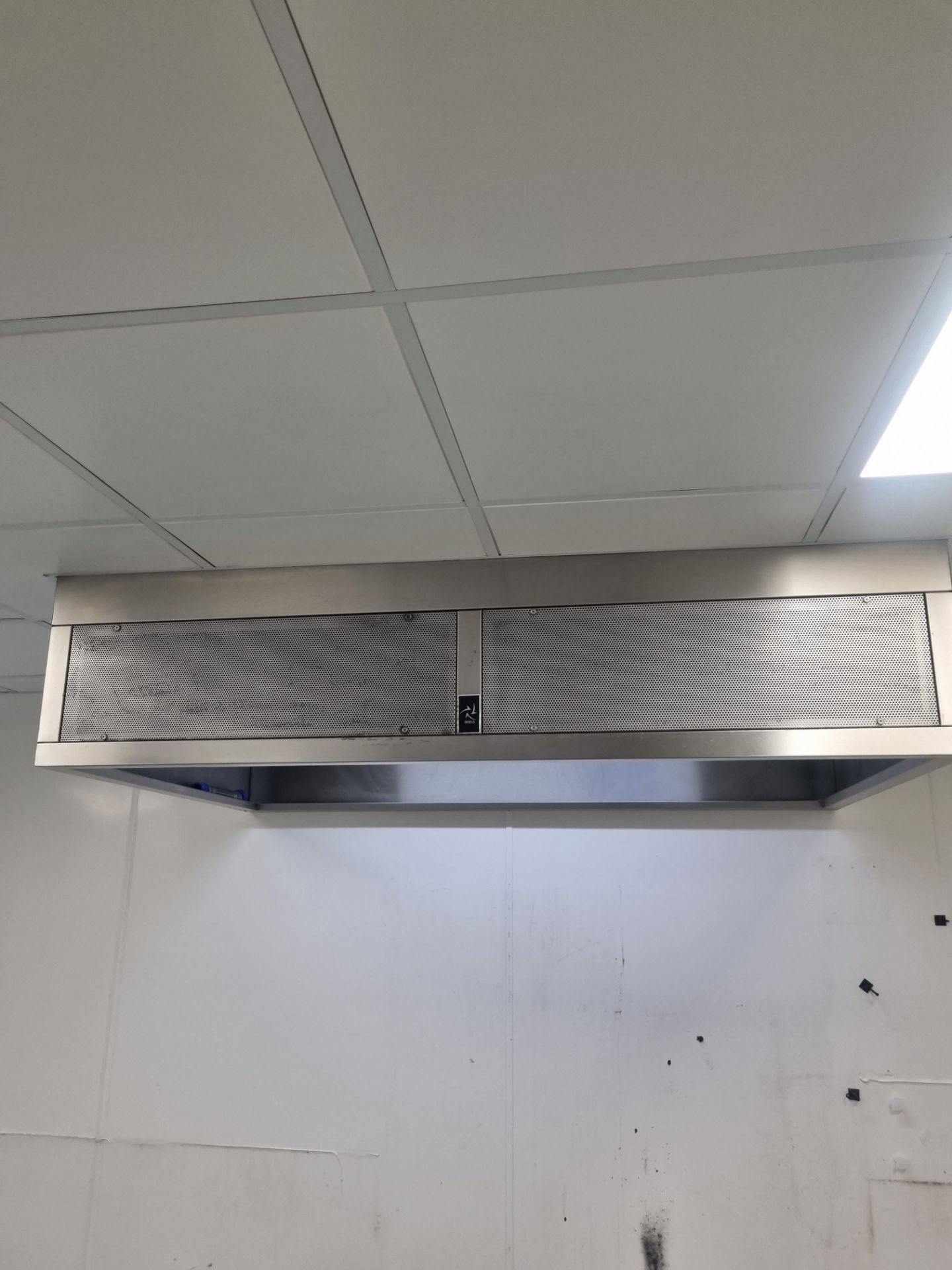 HMA Ventilation stainless steel canopy manufactured from 304 grade Stainless Steel 180 x 115cm (