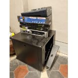 Complete PA system comprising of metal cabinet with Soundcraft 5049554 Signature 10 EU Mixer,