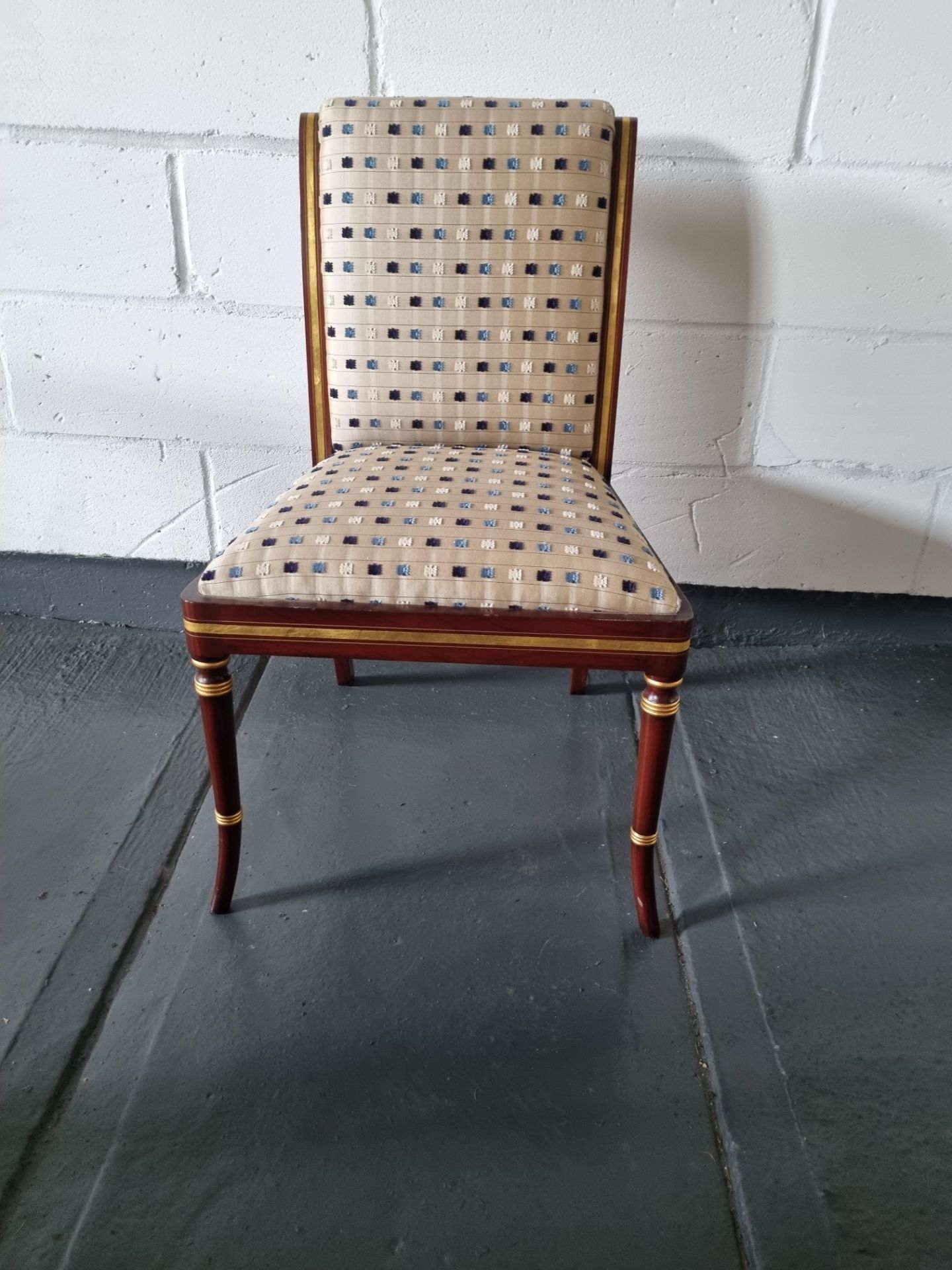 Arthur Brett Rosewood Side Chair Bespoke Beige Upholstery Regency-Style Rosewood Colour & Gilt - Image 4 of 6