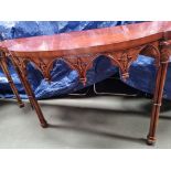 Arthur Brett Mahogany gothic side table Height 84cm width 183cm Depth 57cm