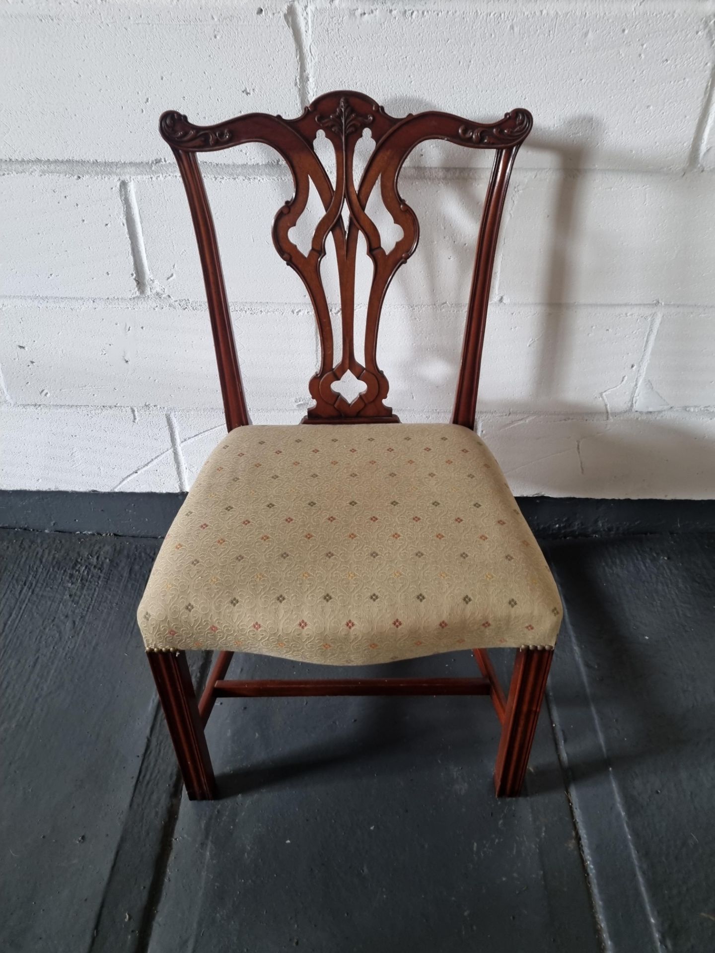 Arthur Brett Georgian-Style Dining Side Chair With Bespoke Cream Upholstery Beautifully Proportioned