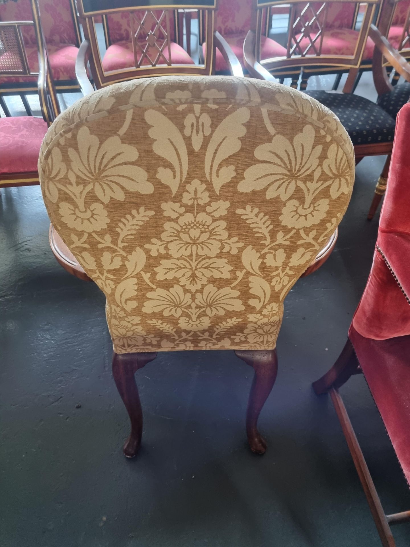 Arthur Brett Upholstered High Back Arm Chair With Beautiful curved Arms and Legs Height 1110cm Width - Image 2 of 4