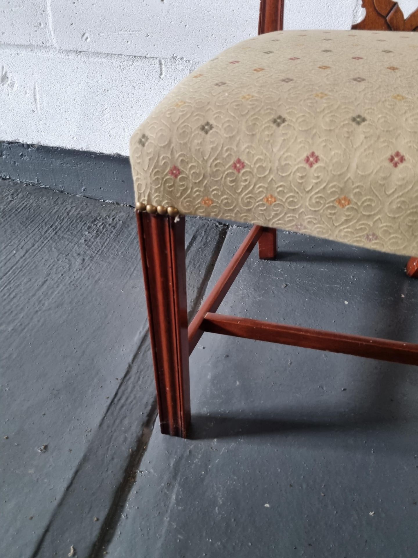 Arthur Brett Georgian-Style Dining Side Chair With Bespoke Cream Upholstery Beautifully Proportioned - Image 3 of 5