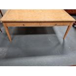 Arthur Brett Burr Maple coffee table with gold inlay and tapered legs Height 50cm Width 127cm