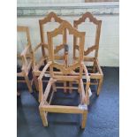 3x Arthur Brett Gothic style chair frames Height 118cm Width 58cm Depth 69cm