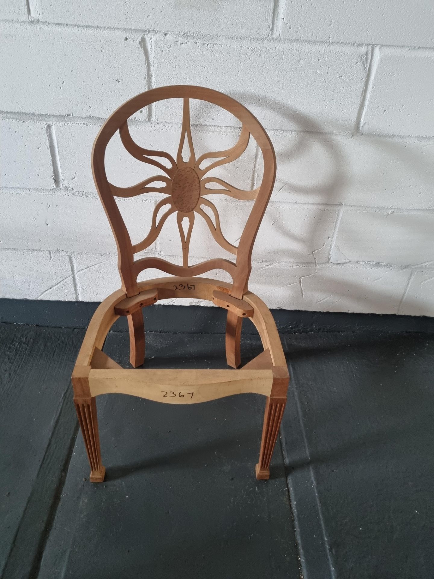 Arthur Brett Unupholstered & Unfinished Sunburst Side Chair George III Style The Unusual Design - Image 3 of 5
