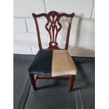 Arthur Brett Georgian-Style Dining Side Chair With Bespoke Cream/Blue Upholstered Beautifully
