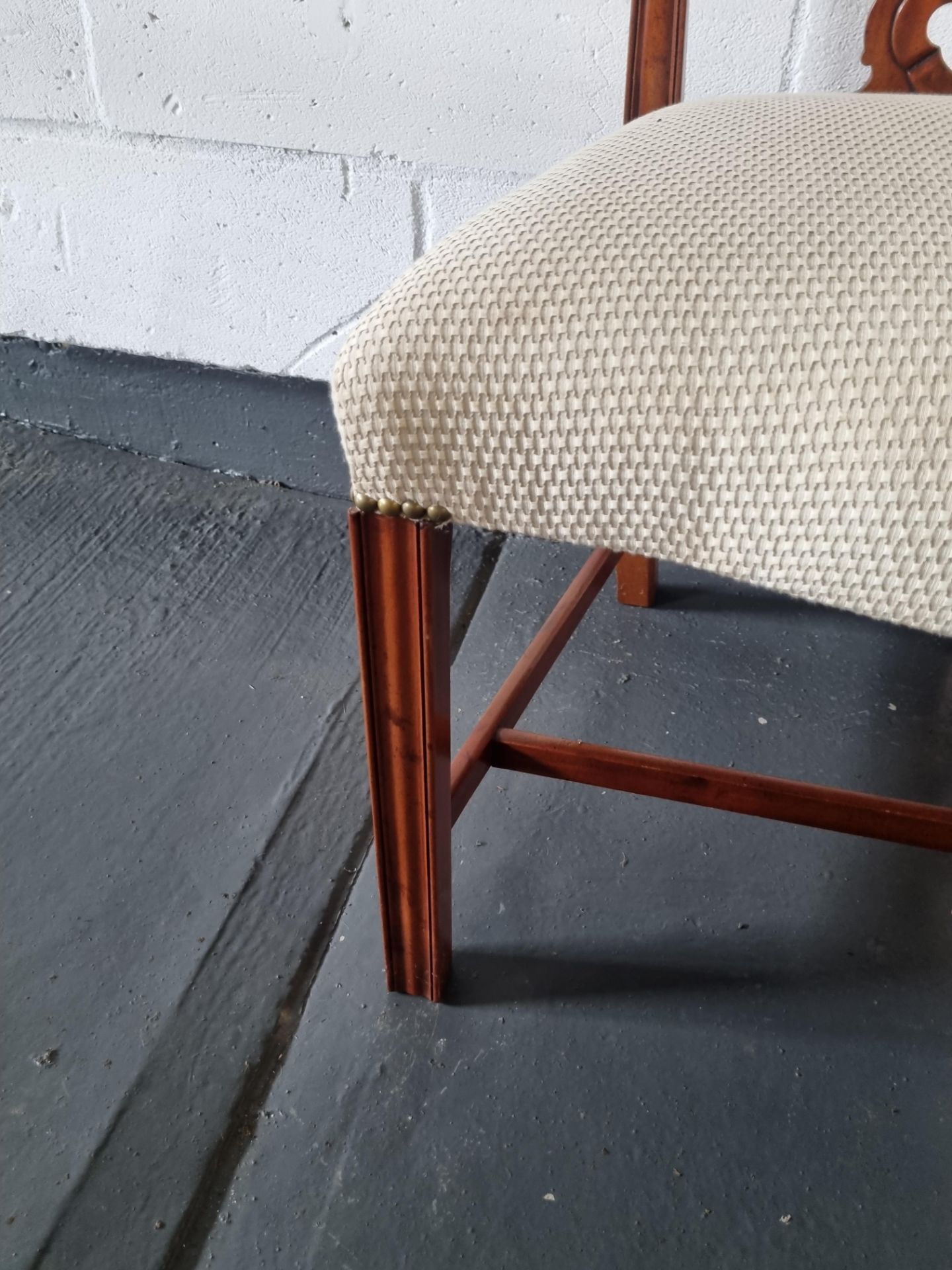 Arthur Brett Georgian-Style Dining Side Chair With Bespoke Cream Upholstery Beautifully Proportioned - Image 3 of 5