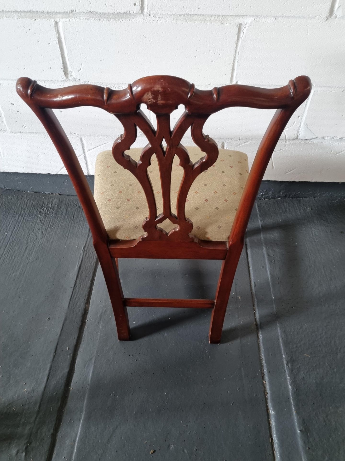 Arthur Brett Georgian-Style Dining Side Chair With Bespoke Cream Upholstery Beautifully Proportioned - Bild 2 aus 5