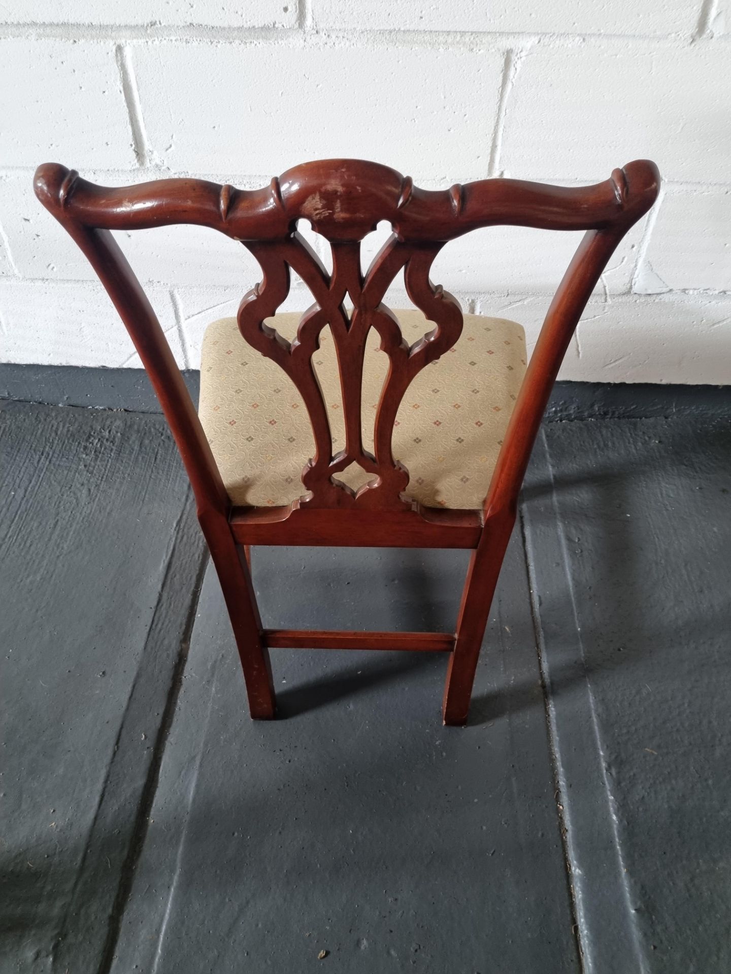 Arthur Brett Georgian-Style Dining Side Chair With Bespoke Cream Upholstery Beautifully Proportioned - Image 2 of 5