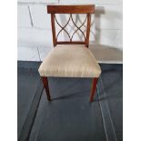 Arthur Brett Side Chair Bespoke Cream Upholstery Sheraton-Style Cherrywood Armchair With Tulip-