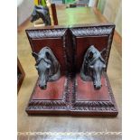 Arthur Brett a pair of Book end with carved horse head Height 21cm width 14cm Depth 20cm