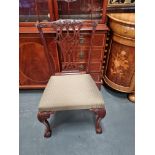 Arthur Brett Mid-Georgian-Style mahogany Dining Side Chair with brown upholstery with cabriole