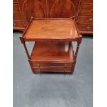 Arthur Brett Large Mahogany Two Tier End Table With Two Drawers, Modelled From The Lower Section