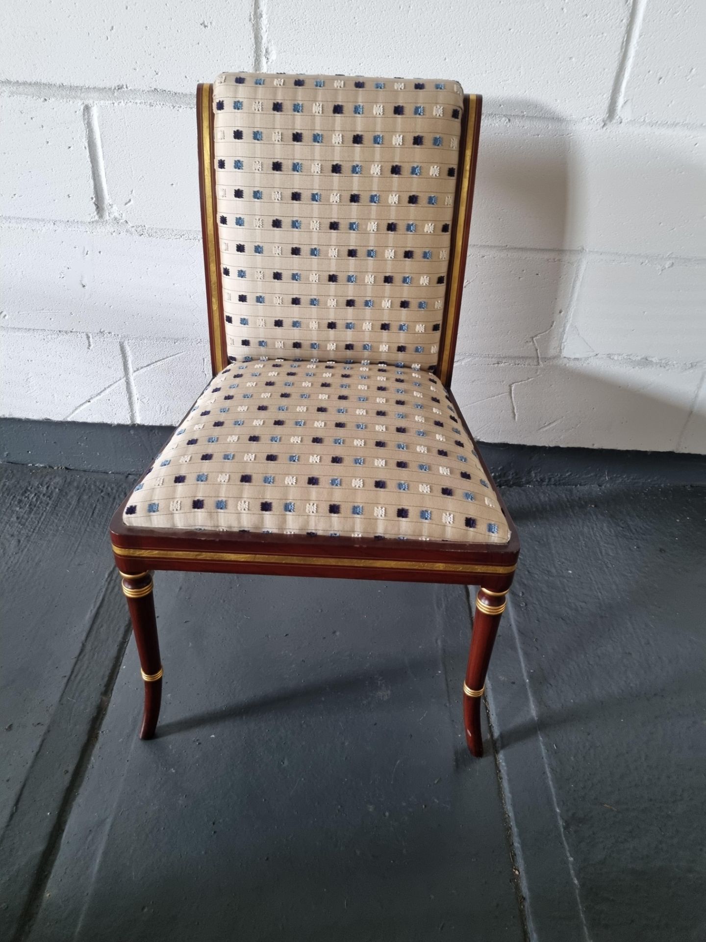 Arthur Brett Rosewood Side Chair Bespoke Beige Upholstery Regency-Style Rosewood Colour & Gilt