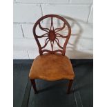 Arthur Brett Mahogany Sunburst Side Chair With Bespoke Tan Leather Upholstery George III Style The