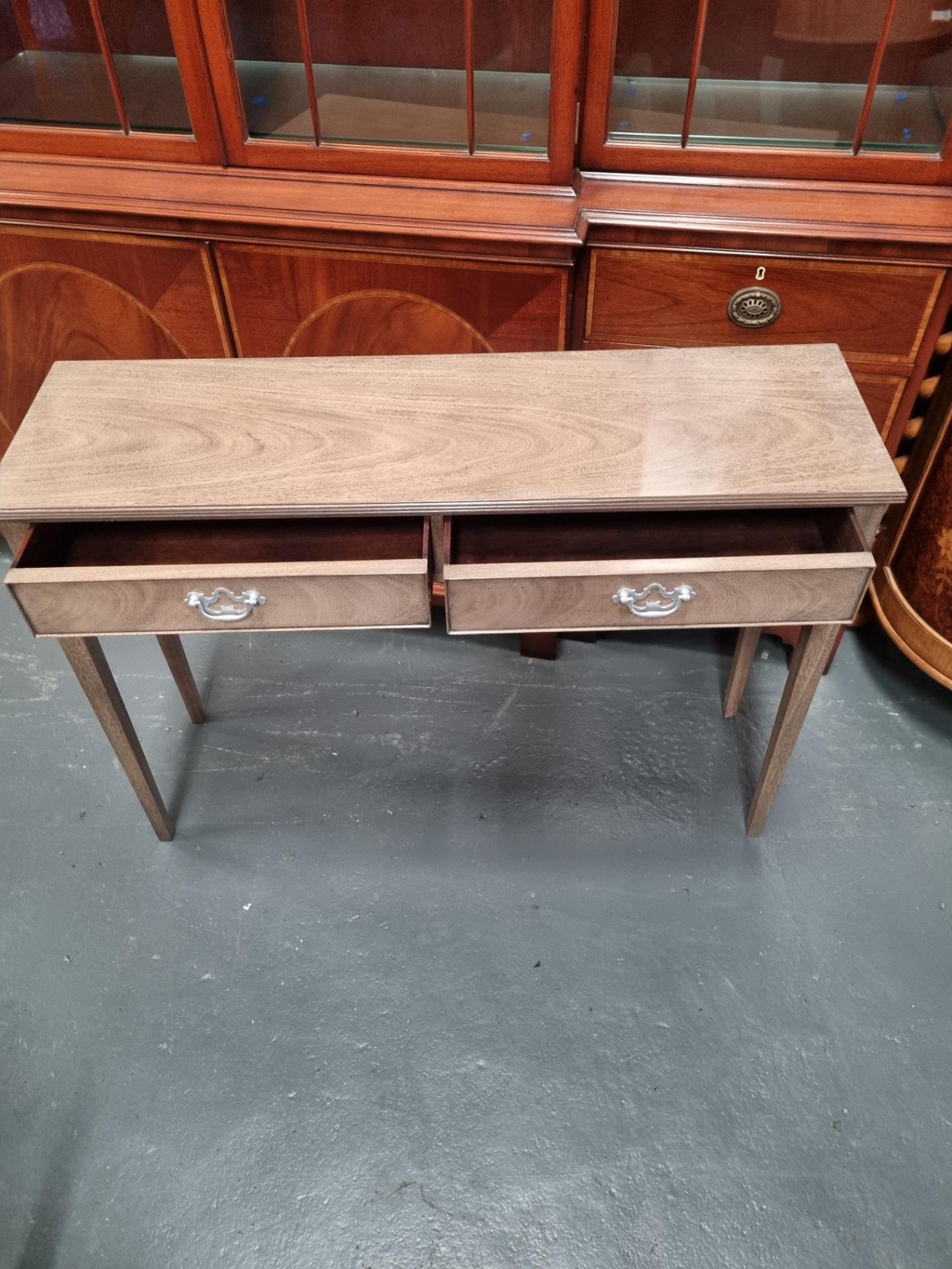 Arthur Brett shallow 2 drawer side table ideal for use in hall or reception area Height 76cm Width