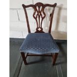 Arthur Brett Georgian-Style Dining Side Chair With Bespoke Blue Upholstery Beautifully